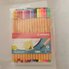 Stabilo 30 Point 88 Fineliner Markers Set 5x Neon 0.4mm 8830-1 New