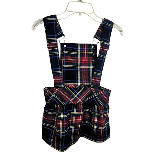 Harajuku Mini Bib Skirt Jumper Toddler Size 5T Black Tartan Plaid Adjust Straps - Picture 2 of 8