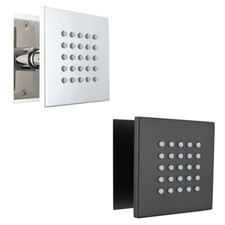 Square 4 inch Brass Square Shower Body Spray Jets Head Black/Chrome Spa Massage