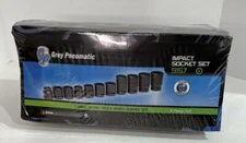 Grey Pneumatic 9157 1" DR 6 PT Metric Wheel Service Socket Set 11 Piece W/Case