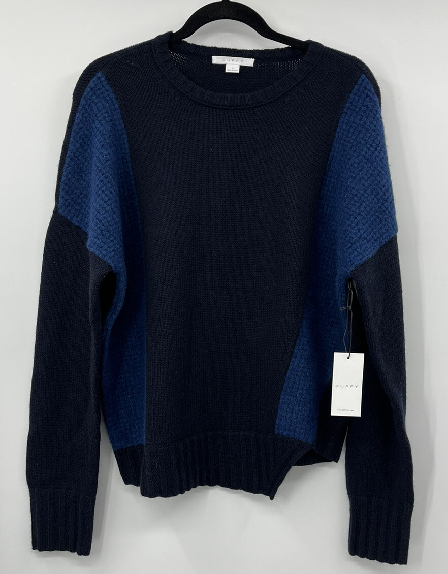 NWT Duffy Wool Yak Cashmere Blend Sweater Size Large Boat Neck