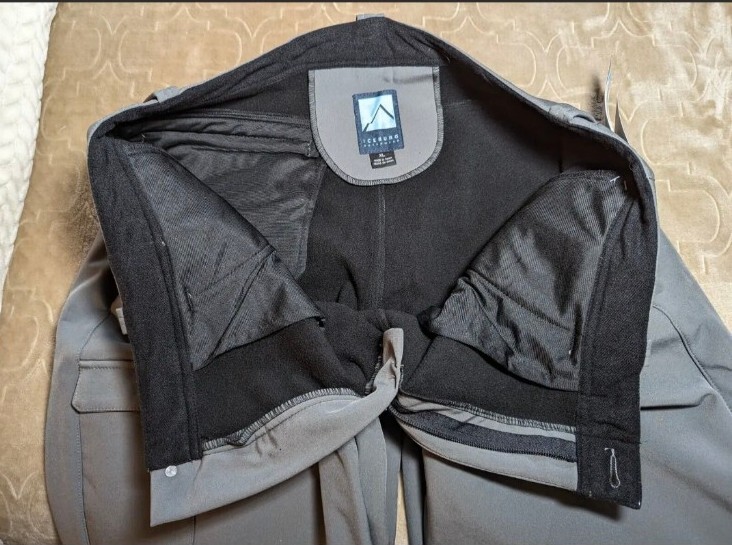 Mens Fleece Lined Snow Ski Snowboard Pants Gaiter Hook 4 Pockets Gray