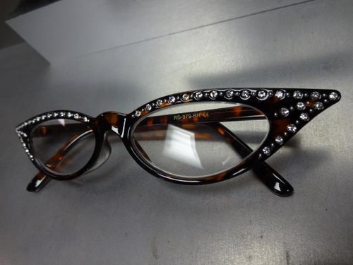 Women's Elegant Retro CAT EYE READING EYE GLASSES READERS Bling Tortoise Frame - Picture 8 of 9