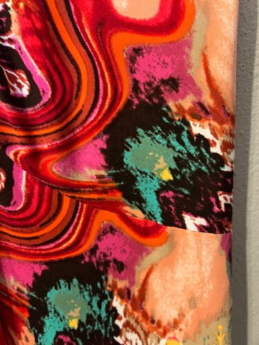 Connected Midi Dress 12 Fire Pink Green Orange Black Washable A Line New NWT - Picture 3 of 10