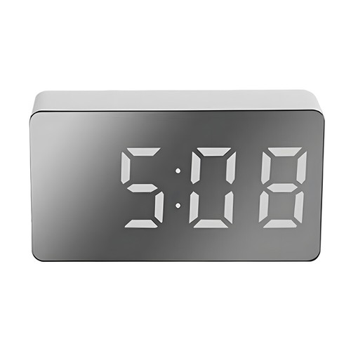 Reloj Despertador Digital LED Escritorio Pantalla Espejo USB Modo Reposo Hogar Despertador - Imagen 16 de 16