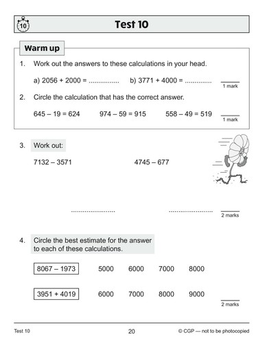 KS2 Year 4 Maths 10 Minute Tests 4 Workbooks Bundle with Answer Ages 8-9 CGP - Picture 3 of 12