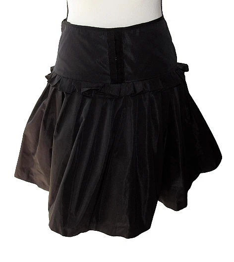 Cynthia Steffe Size 0 Black Side Zip Flared Layered Ruffle Party Skirt - Image 3 of 4