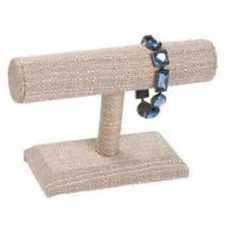 Beige Linen Bracelet Display T-Bar Stands Jewelry Display Countertop NEW
