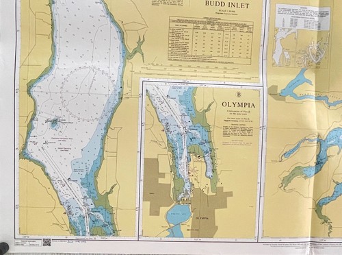 Admiralty 51 PUGET SOUND POINT DEFIANCE TO OLYMPIA Nautical Paper Wall Map Chart - Afbeelding 7 van 12