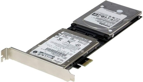 SEDNA - PCI Express (PCIe) Dual 2.5 Inch SSD / HDD Mounting Adapter - Picture 2 of 5