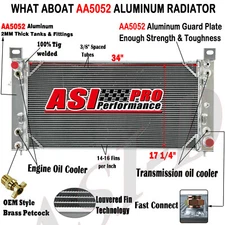 34'' 3Row Radiator For 1999-2014 Chevy Silverado 1500 2500 Suburban 4.8 5.3 6.0L