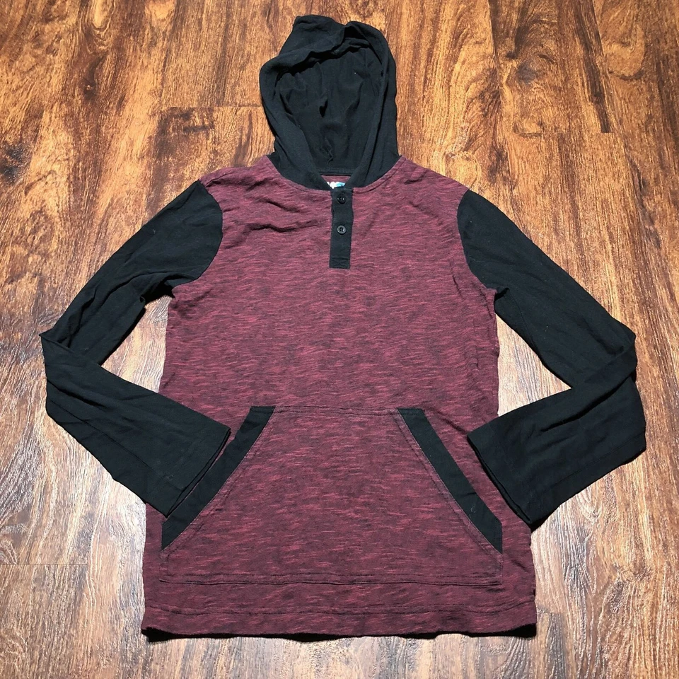 TOM HAWK Botón Frontal Pullover Granate Camisa con Capucha Niño Talla Mediana Foto 4 de 4