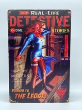 Blechschild Detective 20x30cm Nostalgie Retro Reklame Vintage Geschenk Deko Nude