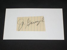 JOE GARAGIOLA BASEBALL LEGEND SIGNED AUTOGRAPHED 3X5 INDEX CARD CUT SIGNATURE