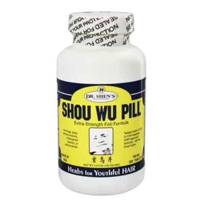 Shou Wu Pill Youthful Hair 200 TABS 700 MG by Dr. Shens
