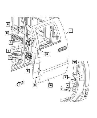Bisagra superior trasera izquierda para Chrysler 200 2005-2011 (N/P 68031517AA)