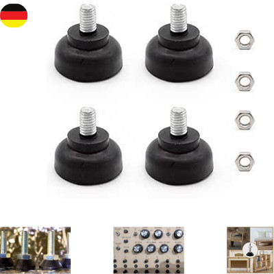DEANKEJI adjustable foot M8, 4 pieces screw feet rubber foot, M8 x 30mm feet for