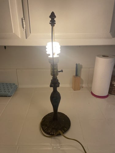 Antique Table Lamp Base Tiffany Style Beautiful Read Description - Picture 2 of 20
