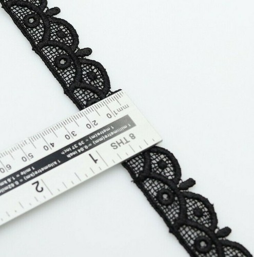 2 Meters Polyester Scallop Lace Trim Colours Guipure for Embellishing Sewing On - Picture 40 of 65