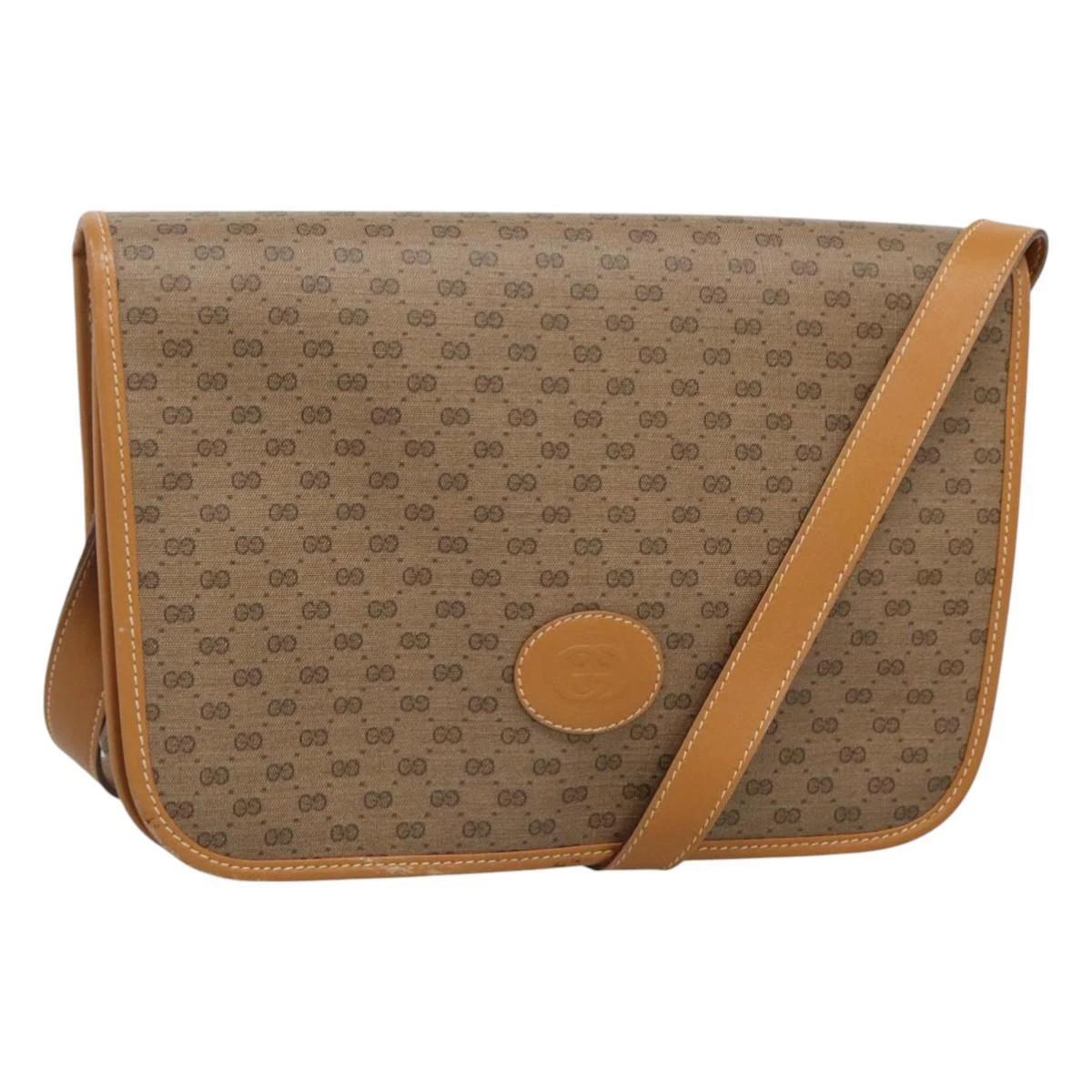 Sac à bandoulière GUCCI Micro GG Supreme PVC marron or 001 116 0915 authentique BA991