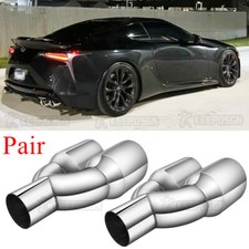 Pair 2.5" inlet 3.5" outlet Dual Exhaust Pipe Exhaust Tips For Lexus GS F 5.0L
