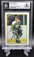 MIKE MODANO SIGNED 1990-91 BOWMAN #188 ROOKIE CARD RC BECKETT BAS AUTO BGS MIKE MODANO SIGNED 1990-91 BOWMAN #188 ROOKIE CARD RC BECKETT BAS AUTO BGS