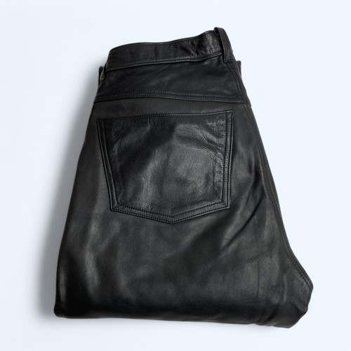 Womens 100% Leather Motorcycle Pants Trousers W28 L27 UK 12 US 8 Rider Jeans - Picture 3 of 14