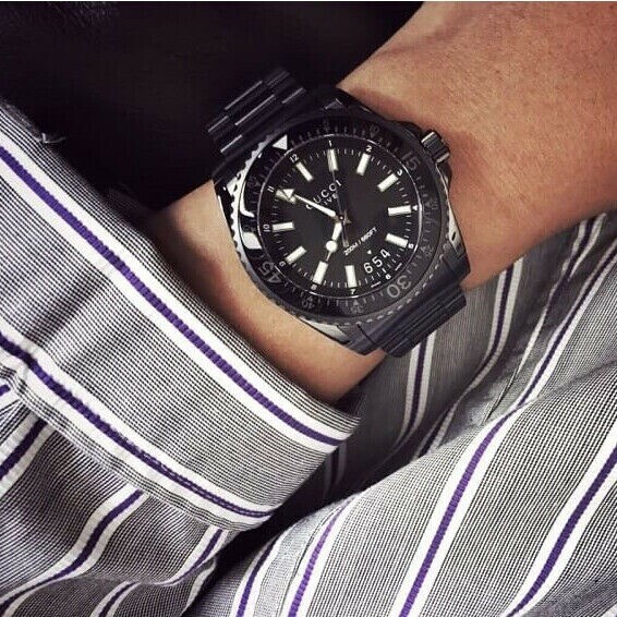 Gucci YA136205 45 Mm Black Stainless 