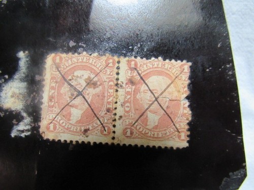 Antique Tintype Young Man 2 1c Proprietary Stamps on Back - Picture 5 of 9