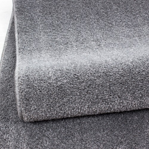 Kurzflor Teppich Einfarbig Robust Gabbeh Optik Designteppich Hellgrau Meliert - Bild 3 von 5