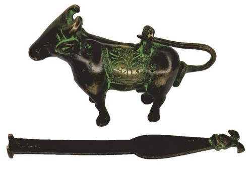 Cow Shape Padlock Vintage Antique Style Handmade Brass Door Lock With Unique Key