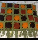 Vintage retro 70s autumnal fall Halloween crochet Afghan blanket