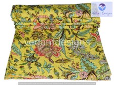 Art Kantha Double Quilt Handmade Floral Reversible Blanket Cotton Bohemian Throw