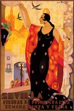 1932 Seville Spring Fiestas Spain Spanish Artist Vintage Poster Repro FREE S/H
