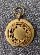 Bijou Ancien pendentif de chatelaine vinaigrette en plaqué or