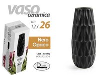 VASO CERAMICA FIORI ELEGANTE CENTROTAVOLA EVENTI CLASSICO MODERNO OPACO 26*11cm