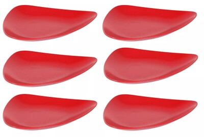 6 x rote Steingut DESSERT Teller Tapas Speiseteller 24x18x3cm Vendome rot