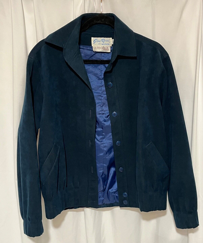 VTG Gino Rossi for Wilson Ultra Suede Blue Teal Jacket Women's size 12 Excellent - Picture 16 of 16