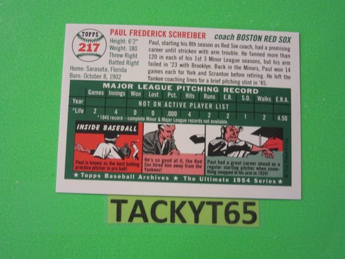 1994 TOPPS 1954 ARCHIVOS REIMPRESO VARIACIÓN DORADA TARJETA(S) ÚNICA(S) QUE ELIJAS - Imagen 224 de 256