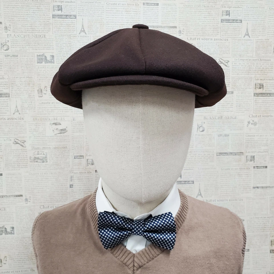 Emstate Melton Wool 8 Panel Applejack Newsboy Cap Made in USA Many Colors - Image 3 of 4