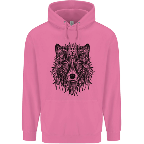 Mandala Tribal Wolf Tattoo Childrens Kids Hoodie - Picture 27 of 80