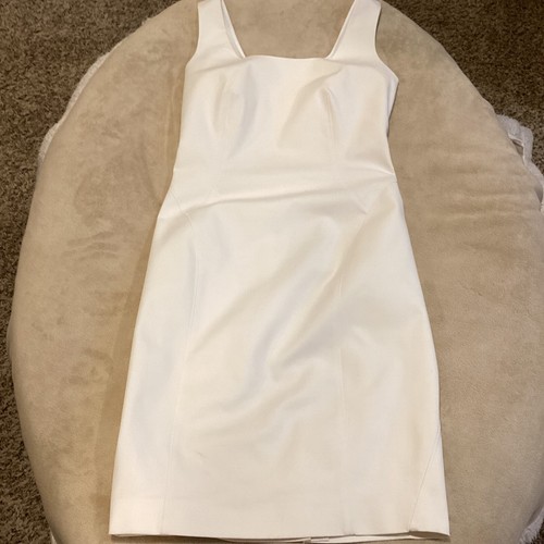 Magaschoni Collection Italian Ivory Sheath Dress, Estimated Size 4/6 Square Neck - Picture 6 of 6