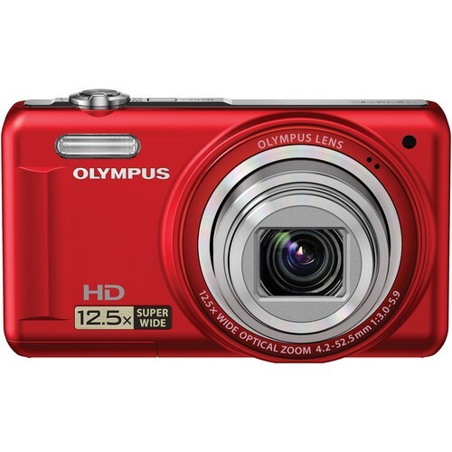 OLYMPUS VR-340 Red 16MP Digital Camera with 10x Optical Zoom (Red