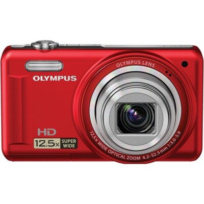 OLYMPUS VR-340 Red 16MP Digital Camera with 10x Optical Zoom (Red