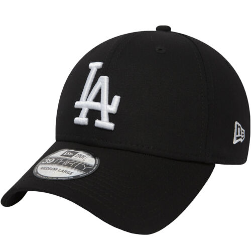 New Era LA Dodgers Essentials 39THIRTY Stretch Fit Baseball Cap Hat - Black - 第 1/2 張圖片