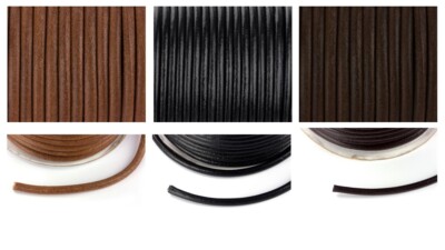 Lederband rund Ø 1 / 1,5 / 2 / 2,5 / 3 / 4 /mm Lederriemen Schnur Lederbänder