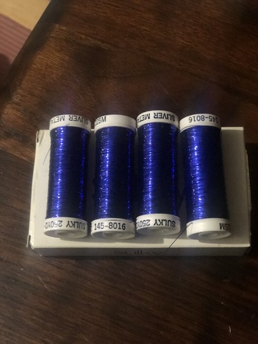 3 Sulky, Holoshimmer Polyester Metallic Thread Royal Blue (250yds) - Picture 7 of 9