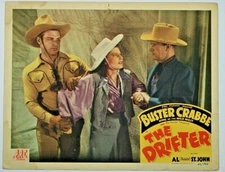 1944, The Drifter, Buster Crabbe, Vtg Original Lobby Card, Western, Olympics BN4