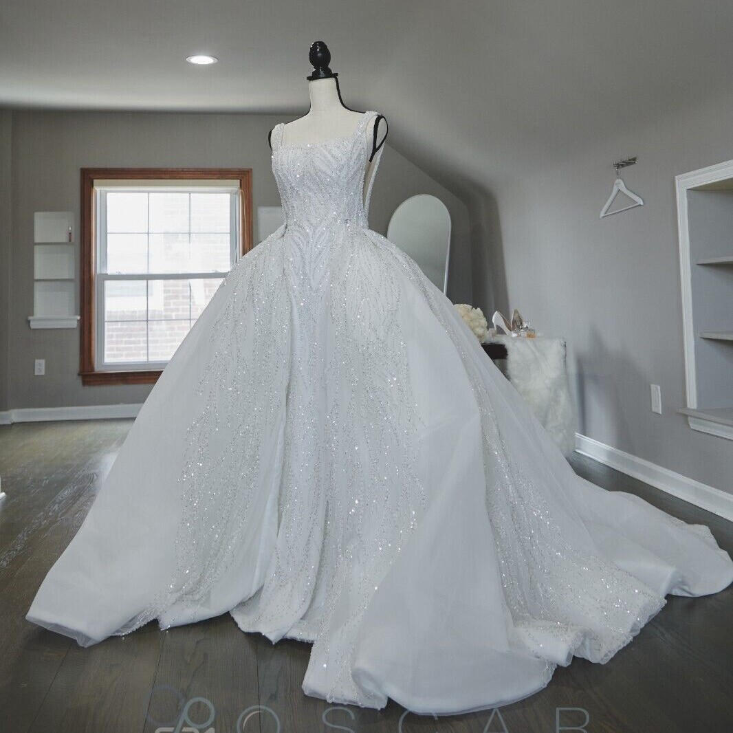 wedding dress with detachable skirt 2024 Strapless Lace Top 2-in-1 line a Puffy its busy season together with spring festival holiday Detachable Skirt Lace Mermaid Wedding