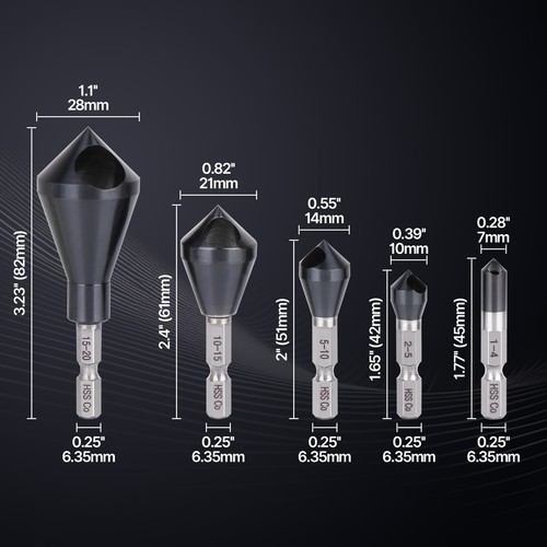 HSS TITAN Querlochsenker 90° Entgratsenker Kegelsenker Senker Bohrer Werkzeug - Bild 2 von 18
